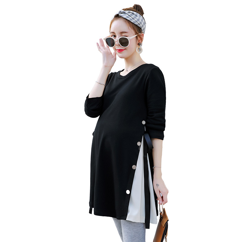 in stock maternity T-shirt fashion 2023 spring new fashion mom Korean jacket dress postpartum