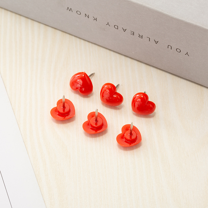 Yiwu factory I-shaped nails red love nails cork plastic thumbtacks press nails heart-shaped nails