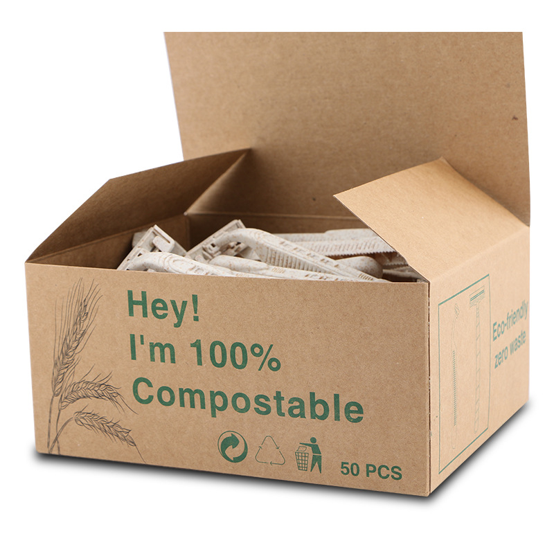 Wheat straw manual razor disposable razor second-floor blade hotel home stay leather knife manufacturers