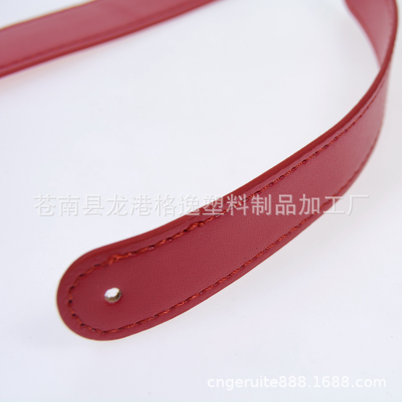 Manufacturers produce PU leather handle with half audio gift box half leather arm strap bag portable leather handle strap