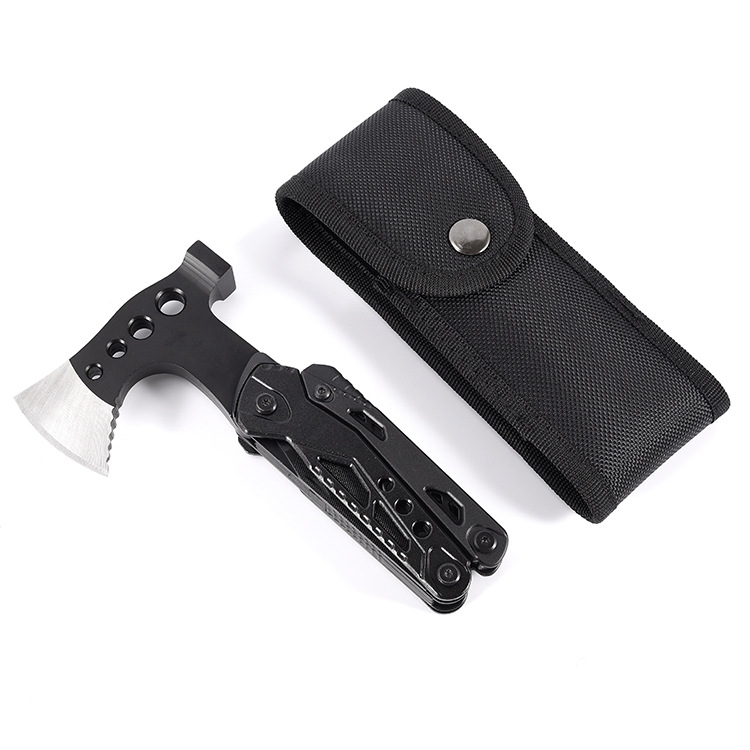 In stock multifunctional camping axe pliers outdoor camping fire tool folding knife pliers hammer portable life-saving axe