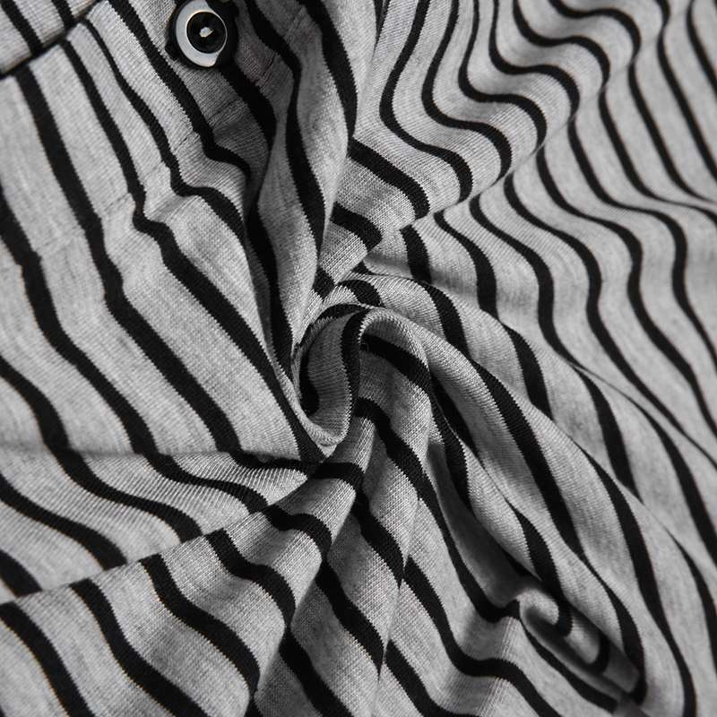 Foreign Trade Stripesd One-Piece Pajamas European and American Men's Tight Jumpsuit Long-Sleeved 2025 Cross-Border Autumn and Winter New Home Clothes