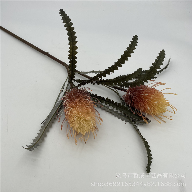 2 Fork Needle Pad Flower European Style Old Artichoke Simulation Plastic Flower Model Room Hotel Place Imperial Flower Super Realistic