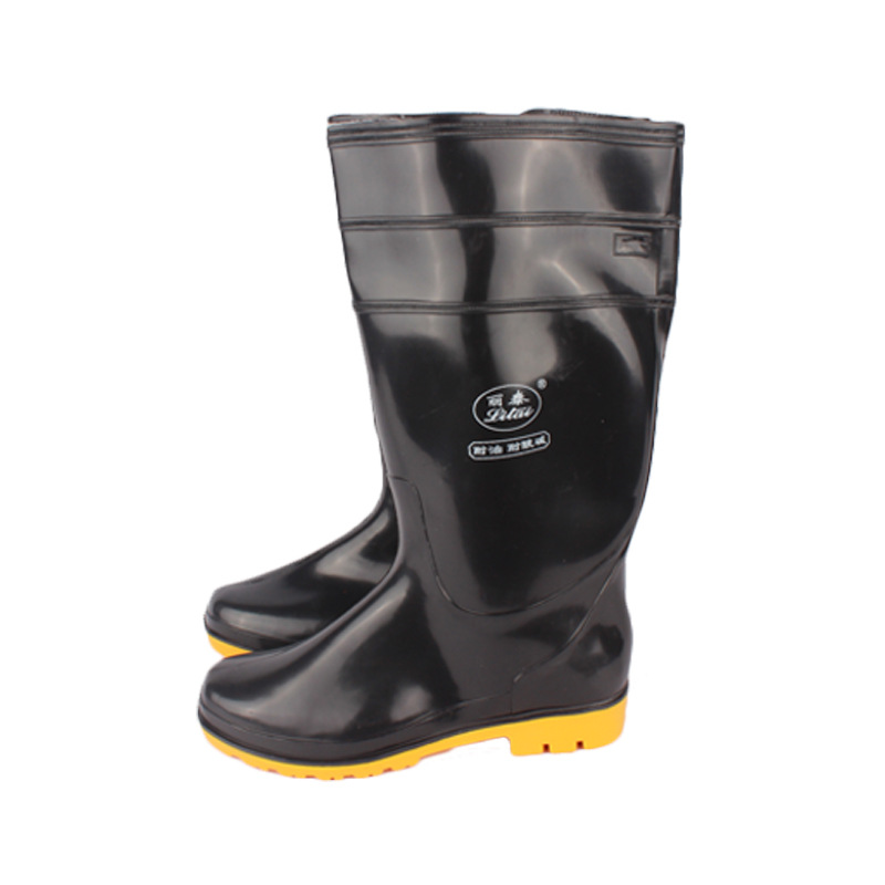 Tianjin [Litai] Black Thickened Beef Bottom Wear-resistant Non-slip Oil-resistant Acid and Alkali-resistant Rubber High Boots