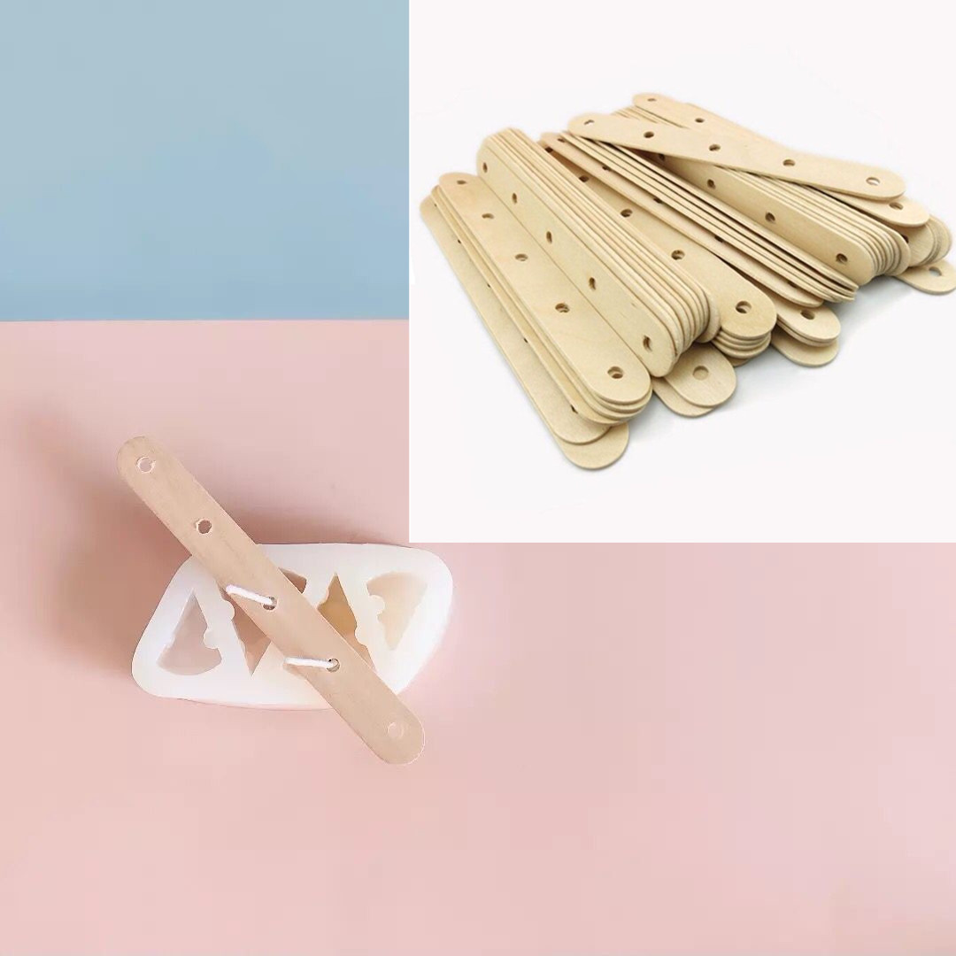 Wood candle holder porous candle wick fixed Wood 150*18mm aperture 4mm wax wick fixing clip