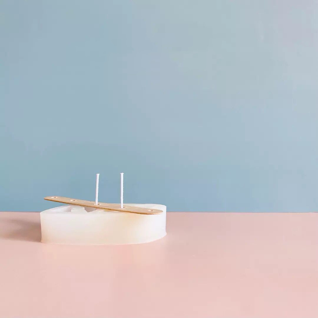 Wood candle holder porous candle wick fixed Wood 150*18mm aperture 4mm wax wick fixing clip