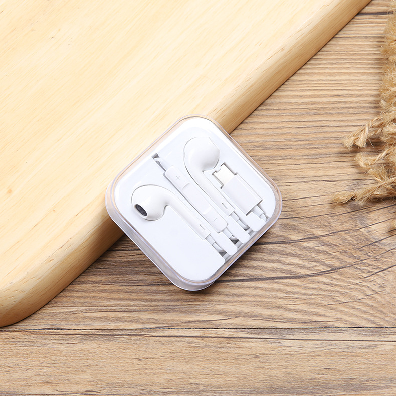 type-c In-Ear Bluetooth Apple 15 Headset Wired for Android Round Hole Wire Control iPhone Flat Headset