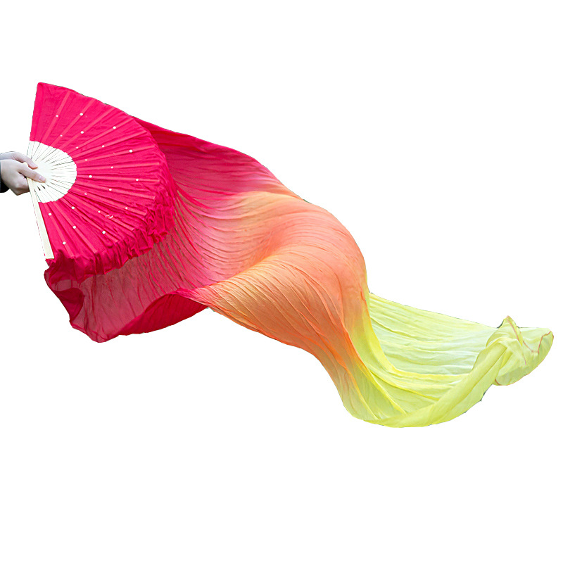 1.5 m three-color dance fan lengthened dancing fan Yangko long silk fan square dance morning exercise fan dance props