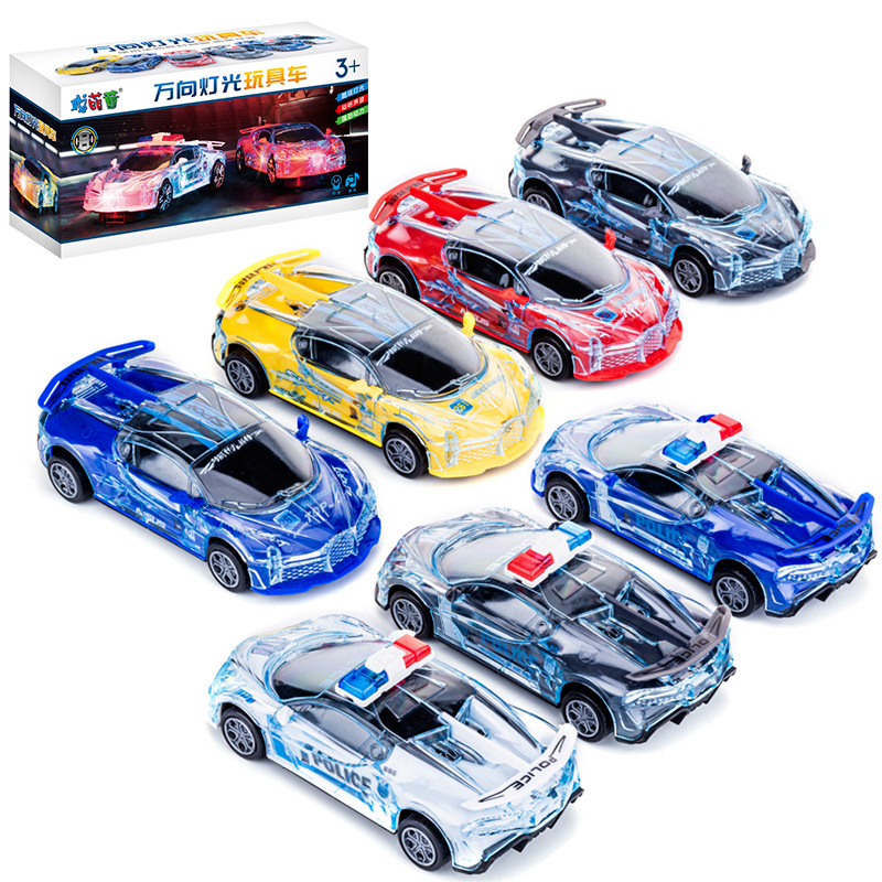Children's electric universal wheel toy car boy simulation inertia with light music car Sports car racing car model