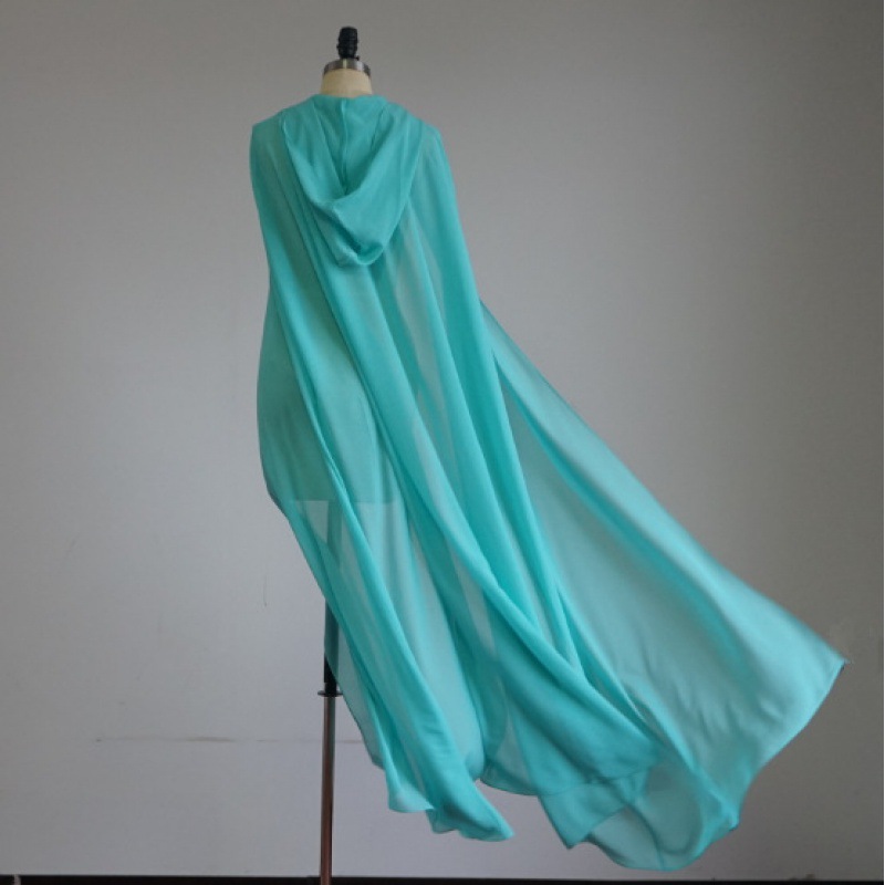 Elegant and Beautiful Chiffon Long Shawl Hanfu Cloak Stage Clothing Lace-up Retro Women's Clothing Group Activity Clothing
