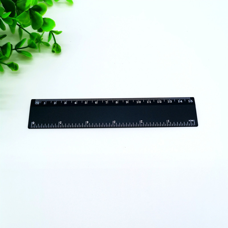 Детская пластиковая черная линейка 15 см, двойная шкала, рекламный набор линейки, офисные канцелярские принадлежности, заводская линейка