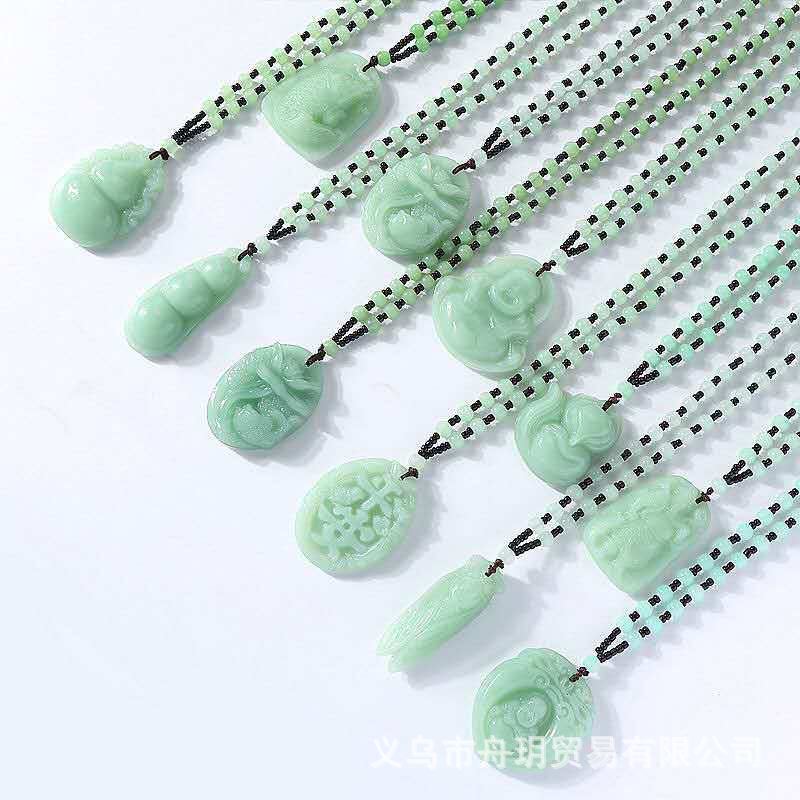 Естественный и подлинный бирманский нефрит кулон светло-зеленый Гуаньинь кулон восемь покровителей кулон из нефрита свитер цепочка