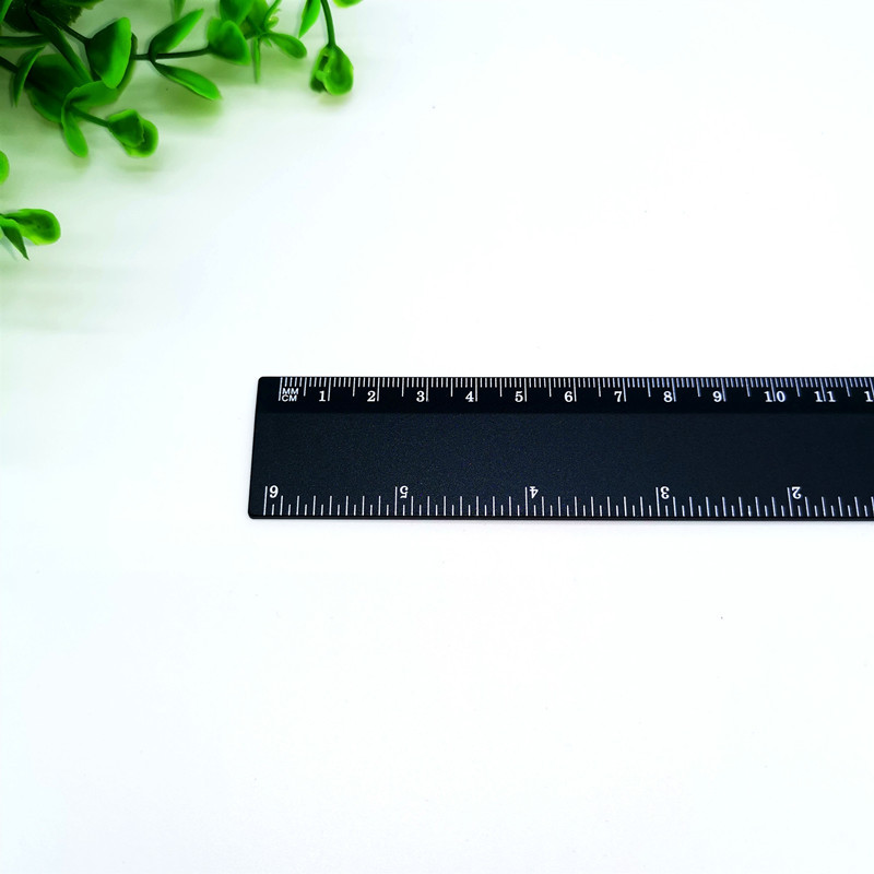 Children student 15cm plastic black double scale ruler logo advertising set ruler office stationery factory ruler