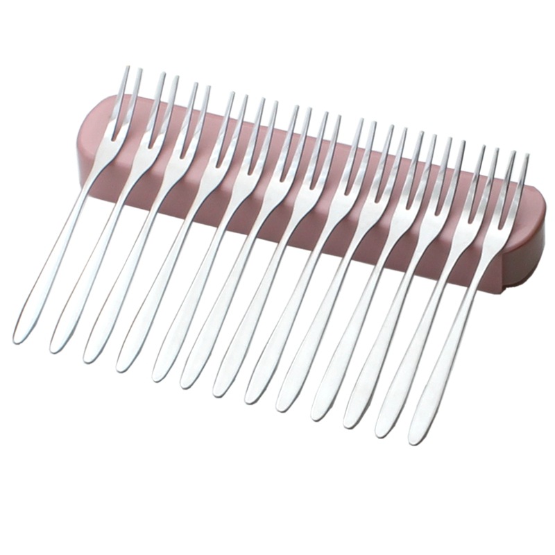 Factory wholesale stainless steel fruit fork high quality two-tooth fruit fork fruit sign cake moon cake fork can print LOGO