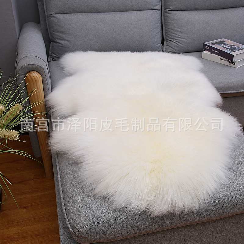 Snow Mountain Sheepskin Wool Cold-proof Warm Australian Sheepskin Wool Seat Cushion Chair Cushion Car Cushion Bay Window Cushion White Sheet