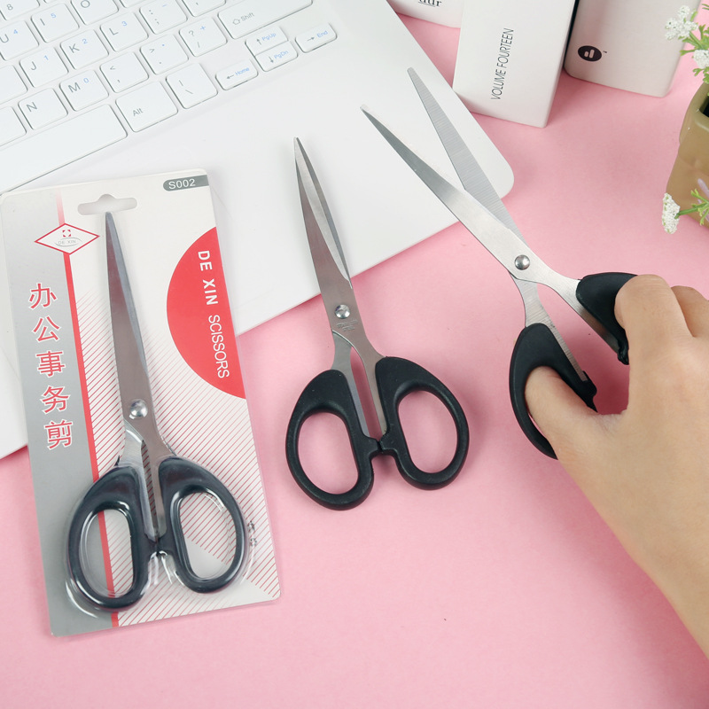 Office supplies stainless steel household scissors black office scissors student large thick hand scissors tools wholesale