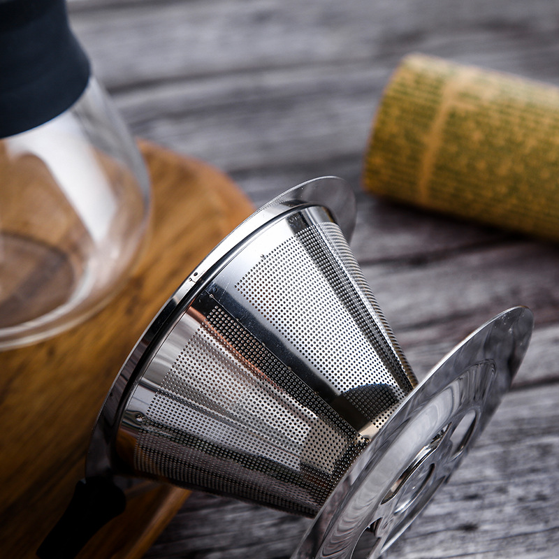 Kang Zhisi factory wholesale 304 stainless steel coffee filter coffee filter coffee funnel American drip