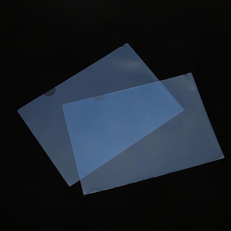 Transparent L-shaped folder pp single folder a4 file storage single folder can print logo two folder wholesale