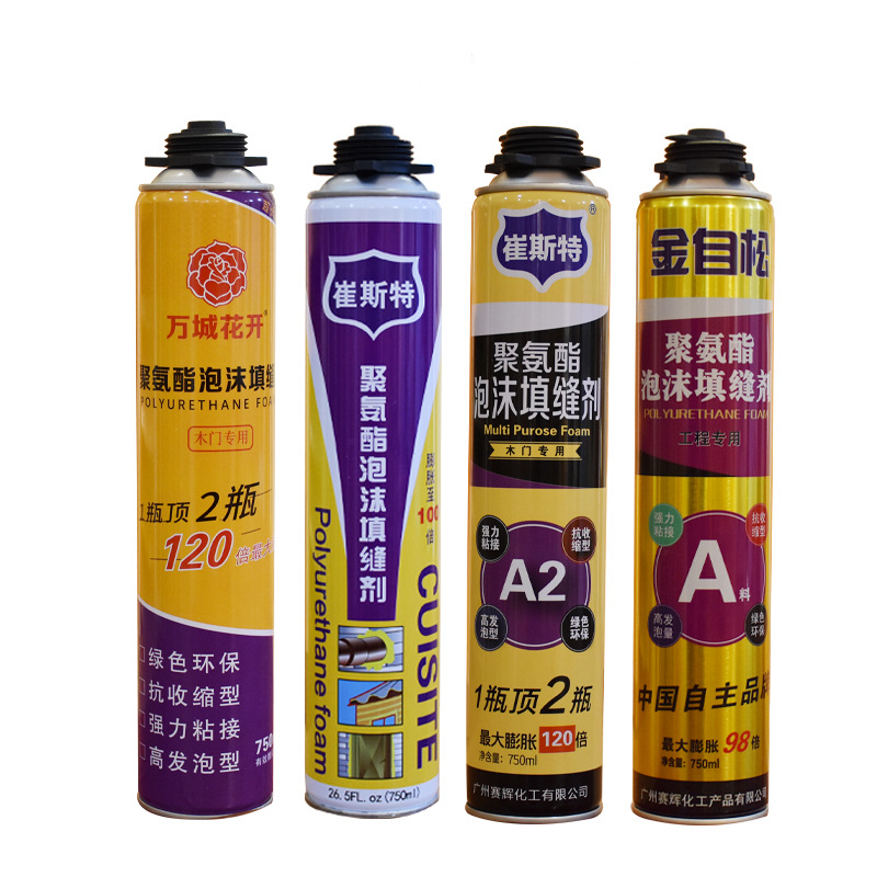 Foam glue door and window Engineering sound insulation and moisture-proof door and window caulking polyurethane 750ml foam glue