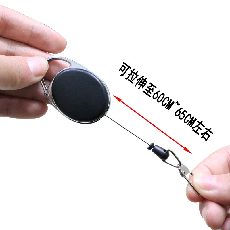 Oval outdoor solid color solid color easy pull buckle easy pull retractable buckle wire puller ID buckle anti-loss device