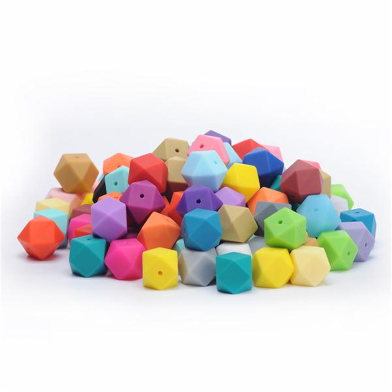 Silicone Beads Amazon Cross-Border Hot Selling Food Six-Sided Silicone Beads DIY Pacifier Chain Octagonal Beads Wholesale