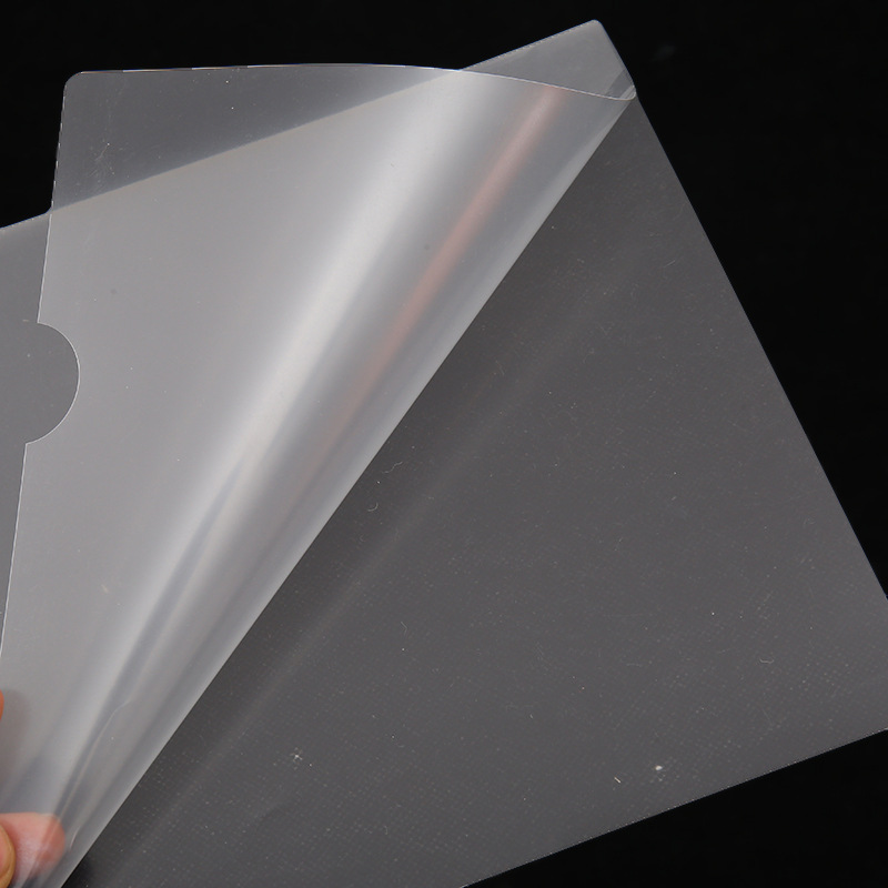 Transparent L-shaped folder pp single folder a4 file storage single folder can print logo two folder wholesale