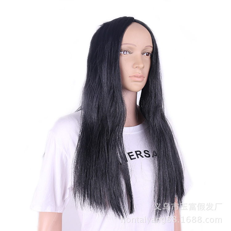 Factory direct witch wig Liu Huan black long straight hair prop Su Qier Halloween Sadako black hair