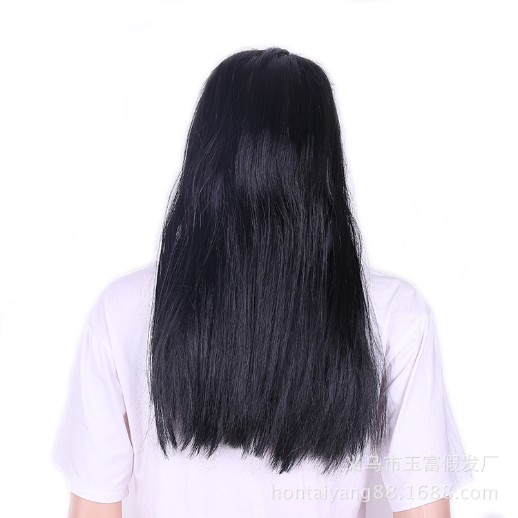 Factory direct witch wig Liu Huan black long straight hair prop Su Qier Halloween Sadako black hair