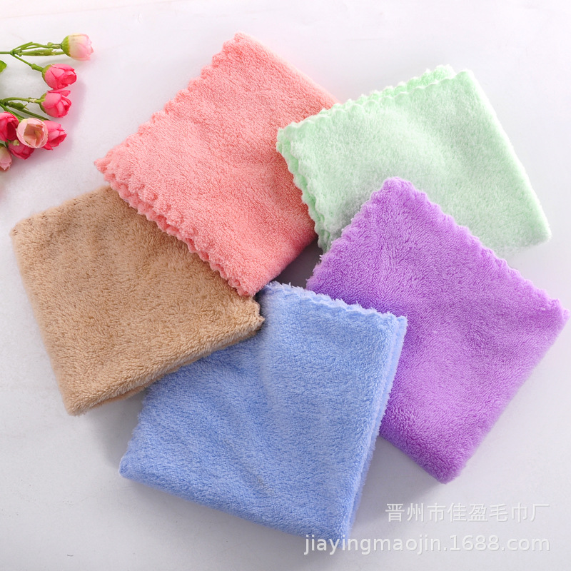 Coral Velvet Square Towel, Household Kitchen Absorbent Multi-Purpose Square Towel, Kidsren's Face Wash Towel, Gift Square Towel Wholesale
