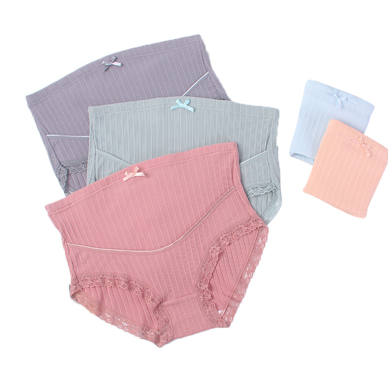 Maternity Underwear Large Size Breathable High Waist Lace Belly Support Adjustable Pregnancy Threaded Briefs Manufacturer