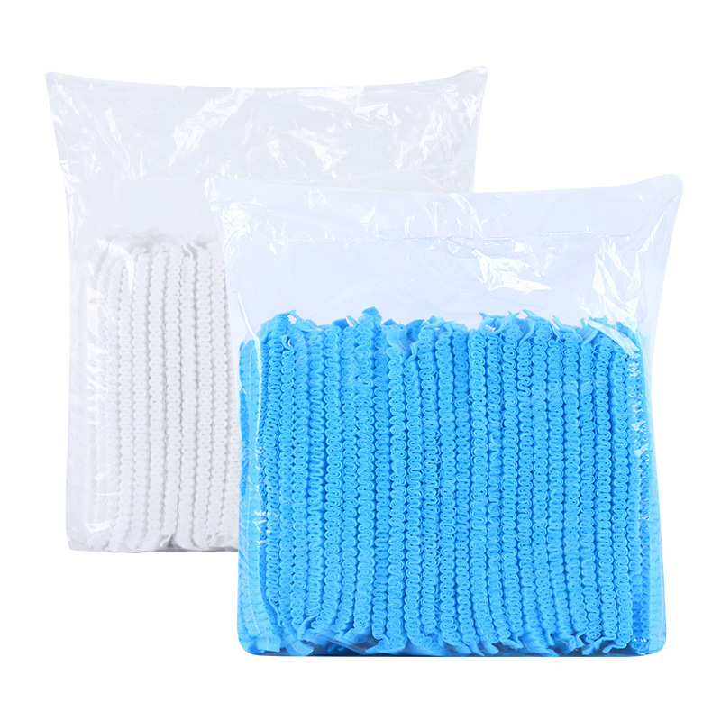 Disposable hat dust cap headgear mushroom cap headgear non-woven mesh strip cap kitchen food factory workshop