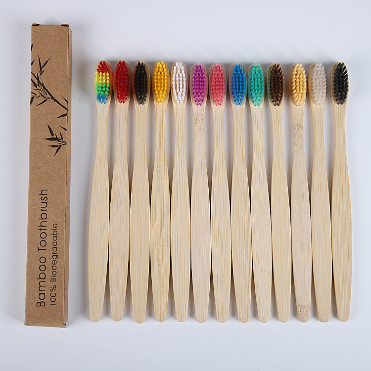 Wholesale Bamboo Wood Toothbrush Bamboo Soft Hair Toothbrush Disposable Bamboo Handle Wooden Toothbrush Hotel Homestay Bamboo Charcoal Toothbrush