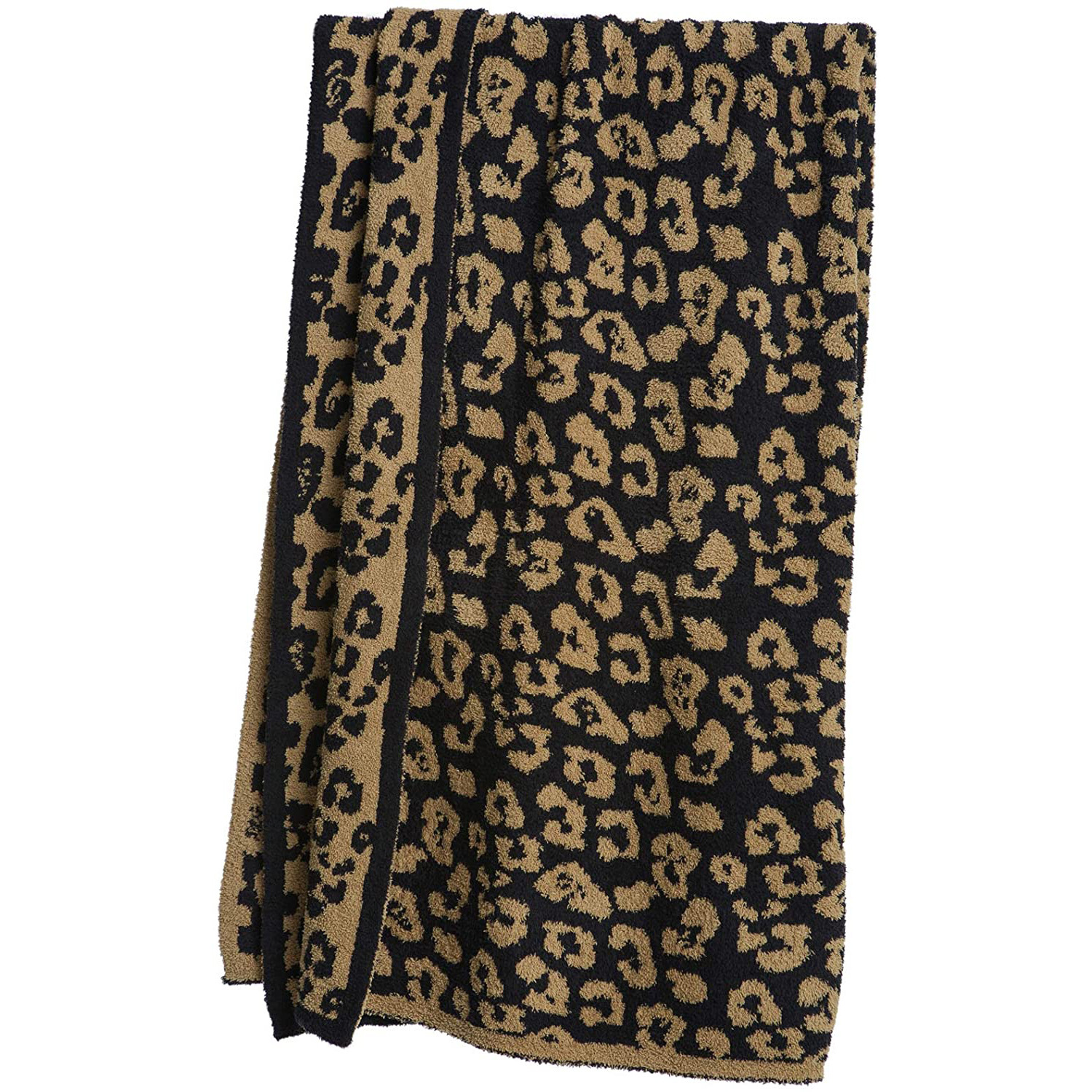 Half-side wool blanket children's knitted leopard print blanket fleece-lined knitted blanket barefoot leopard print blanket dream blanket