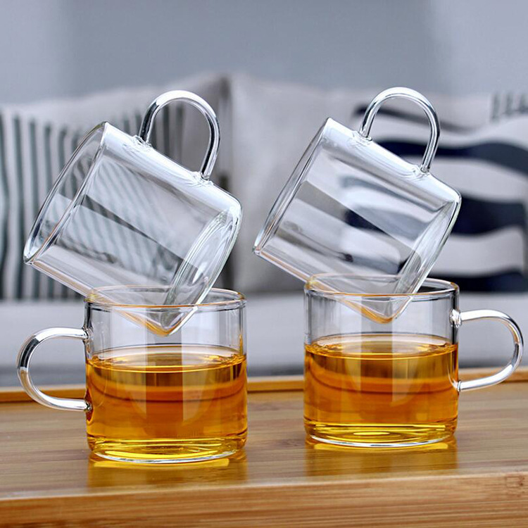 Factory wholesale small teacup Yulan Cup High Borosilicate Glass small teacup tea cup tasting cup small handle Cup