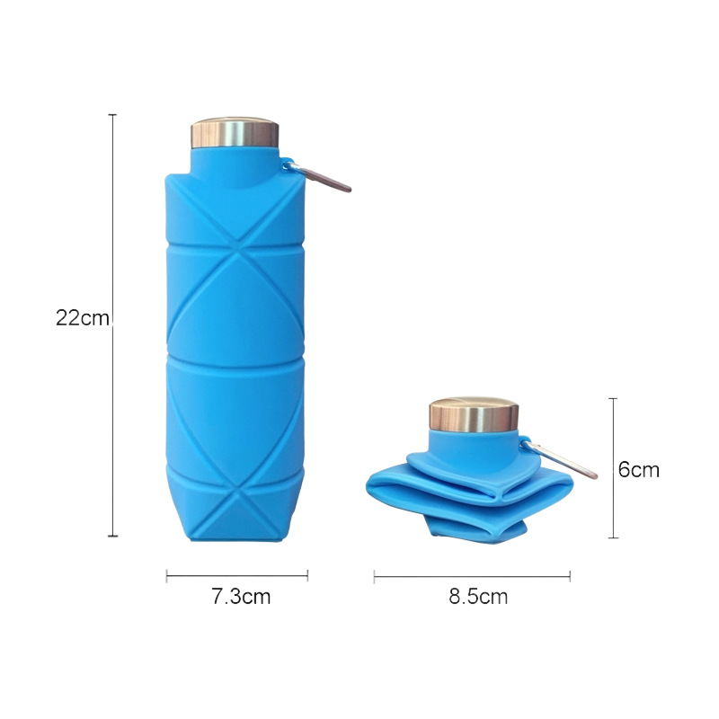 Outdoor Food Grade Silicone Portable Kettle Sport Water Bottle Water Bottle Rhombic Silicone Folding Water Cup