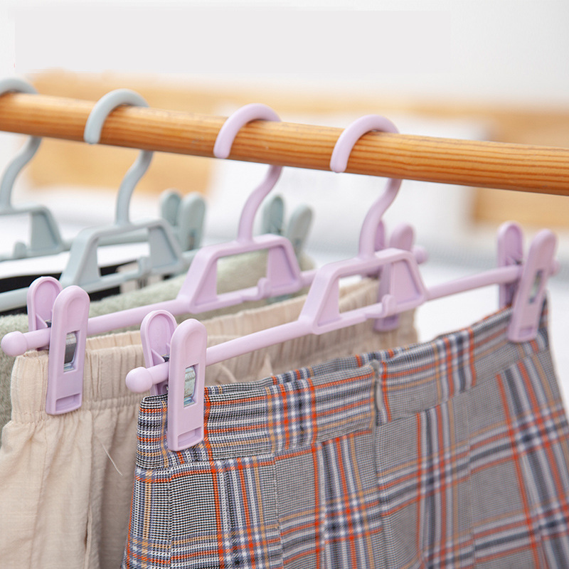 Traceless Household Pants Rack Pant Clip Hanger jk Skirt Clip Anti-Frying Strong Drying Pants Hanging Underwear Pants Lattice Skirt Hanger