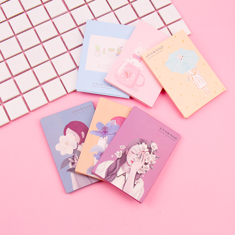 Льняная бумага для впитывания масла для женского макияжа, синяя пленка