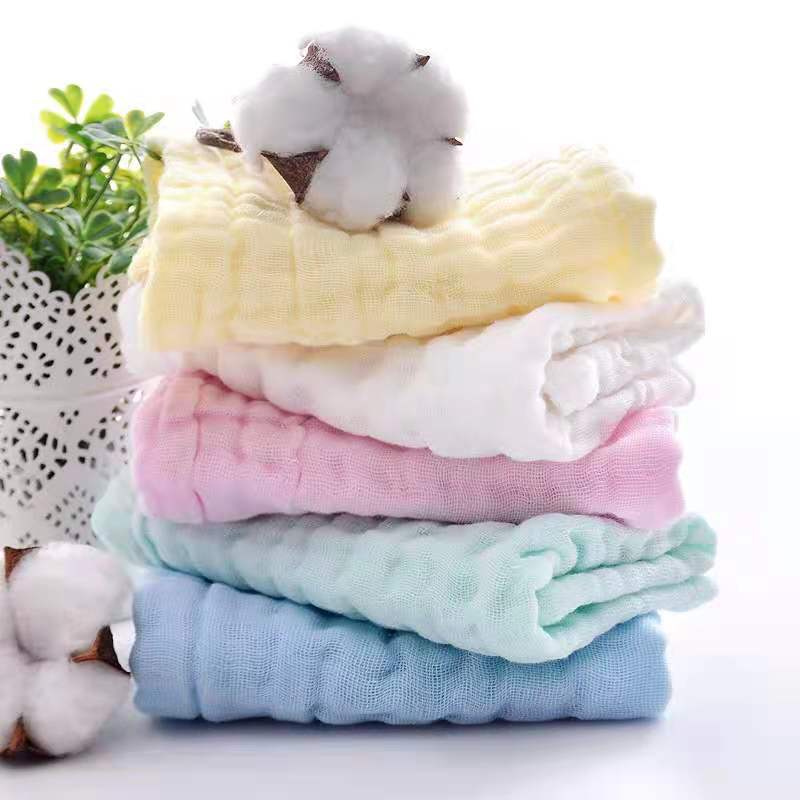 6-Layer Cotton Gauze Baby Face Towel Wholesale Baby Cotton Gauze Saliva Towel Soft Absorbent Thickeneded Baby Square Towel