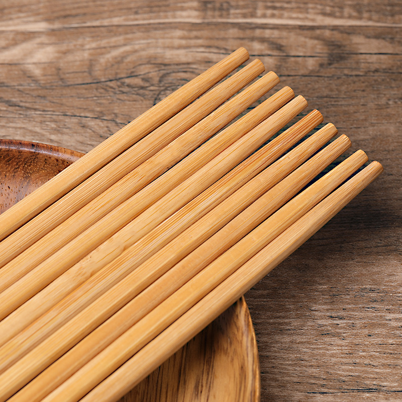 Factory bamboo chopsticks wholesale carbonized knotless bamboo hotel chopsticks engraved LOGO chopsticks household