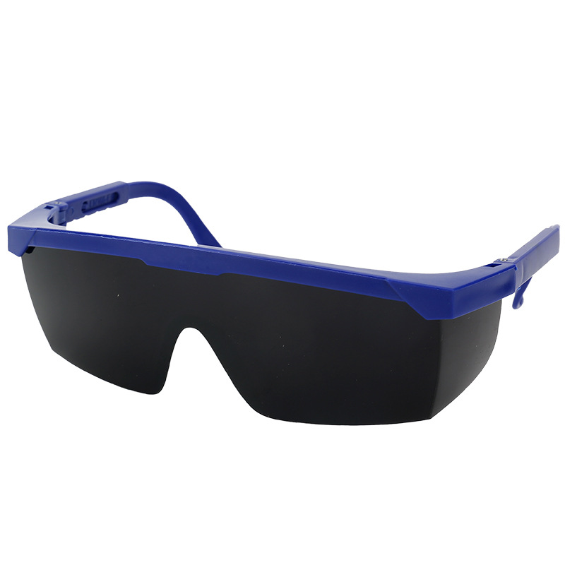 Production and processing of retractable blue white anti-dust goggles polished cutting splash impact protection riding protective glasses