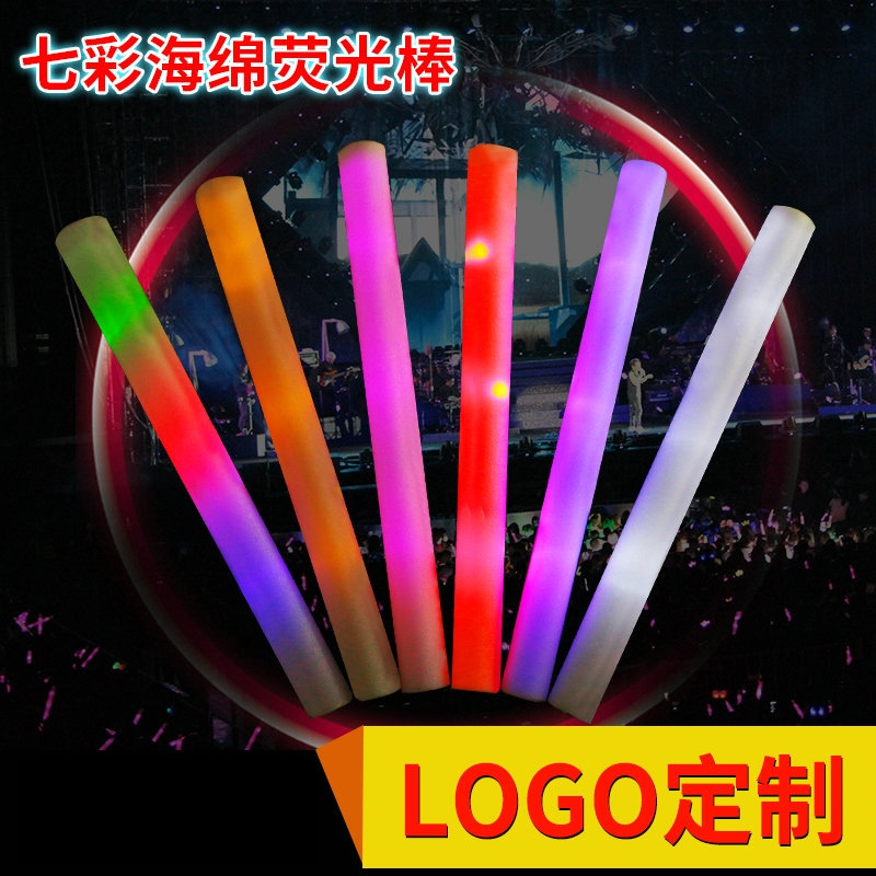 Colorful sponge glow stick wholesale LED foam glow stick concert should aid activities flash stick glow stick