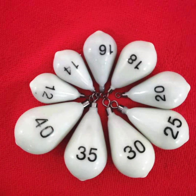 Fishing Supplies: Sea Fishing String Hooks, Squid and Octopus Plastic-Coated Luminous Eco-Friendly Swivels, Teardrop-Shaped Fishing Sinkers