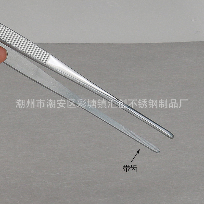 High-End Thickeneded Anti-Iodine Dressing Tweezers 125-300mm Refined Stainless Steel Round Art Tweezers Landscaping Clips