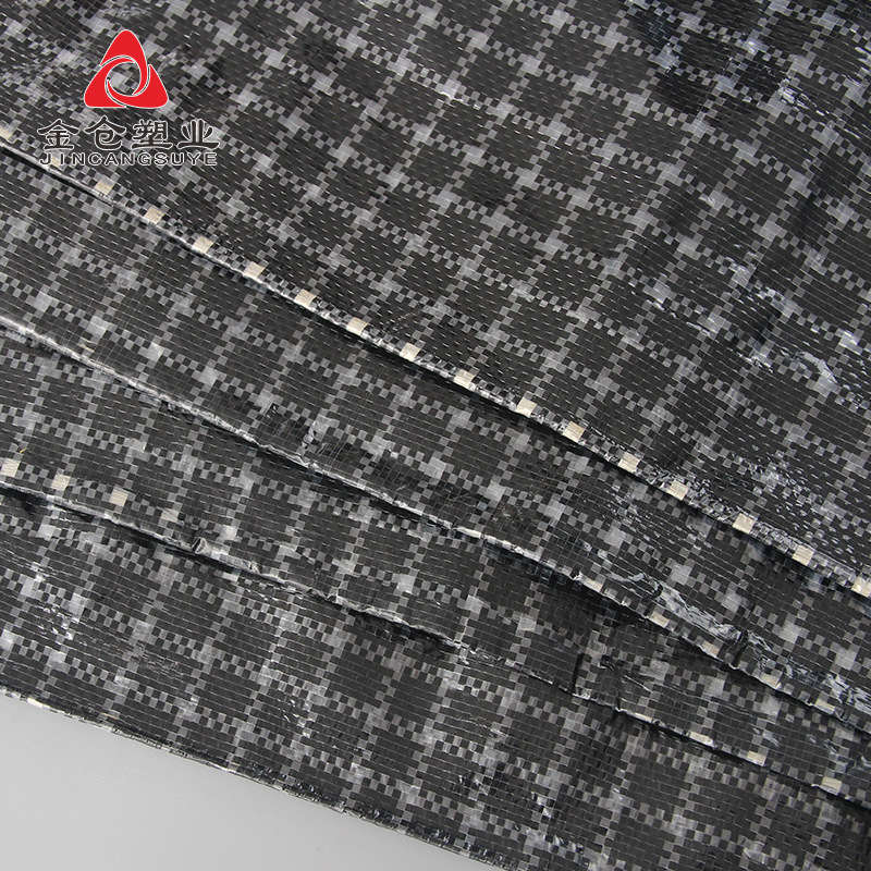 New material 160g black and white grid source factory thickened agricultural PE plastic anti-seepage water rain-proof sunscreen cloth tarpaulin
