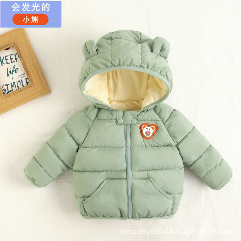 2025 Winter Velvet Thickeneded Baby down Jacket Children's Clothing Infants and Young Children Cross-Border Supply Factory Direct Sales Ins