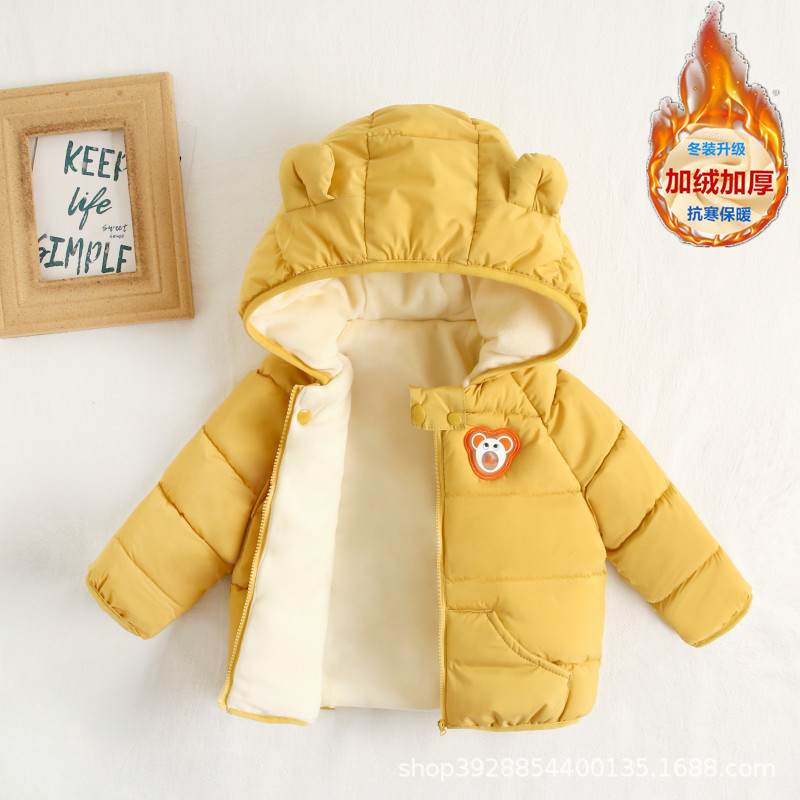 2025 Winter Velvet Thickeneded Baby down Jacket Children's Clothing Infants and Young Children Cross-Border Supply Factory Direct Sales Ins