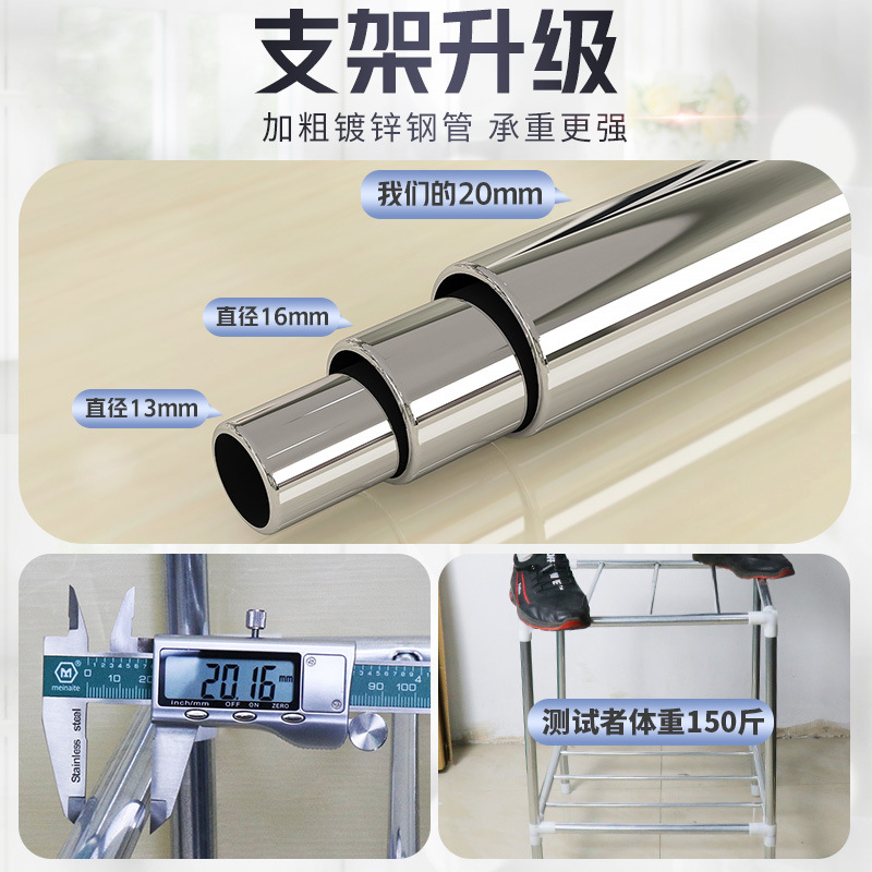 Three-dimensional Simple Wardrobe Thick Reinforced Steel Tube Polyester Cloth Wardrobe Simple Economical Assembly Storage Wardrobe