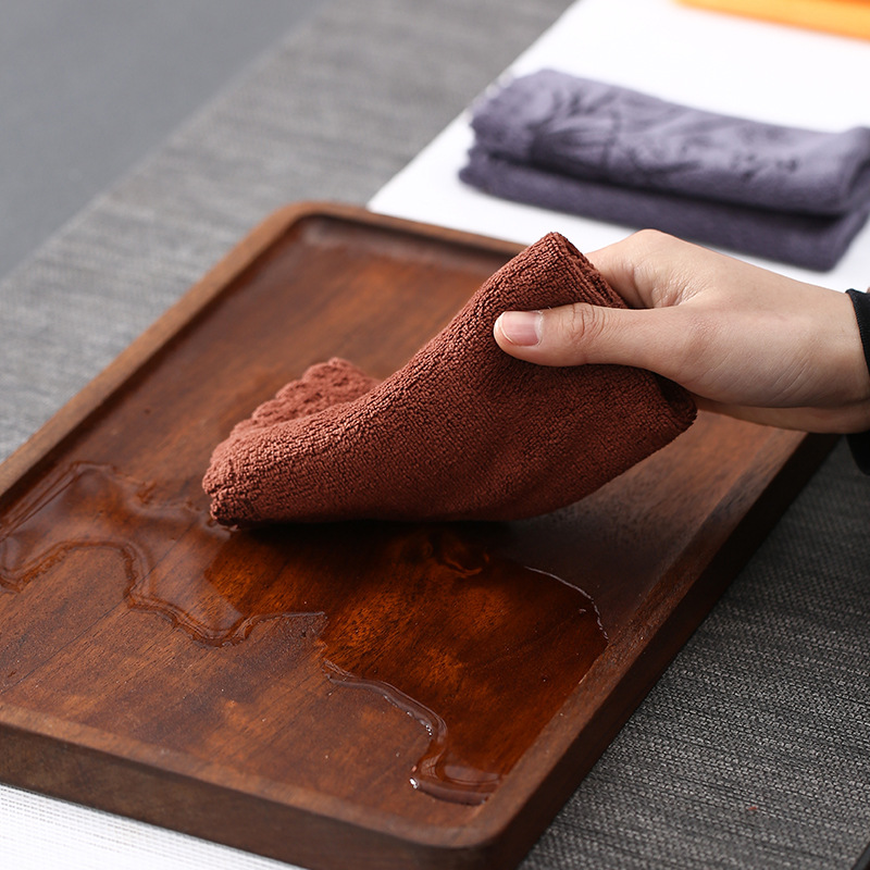 Tea Towel Soft Absorbent Thickened Microfiber Tea Tray Rag Printed Tea Cloth Kitchen Cleaning Tea Rhyme Tea Towel LOGO