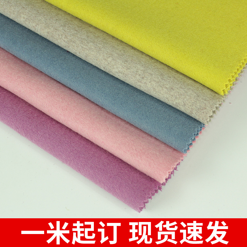 Customized 50 Wool Crystal Single-Sided Smooth Woolen Fabric Crystal Nylon Woolen Coat Slub Knitted Autumn and Winter Fabric