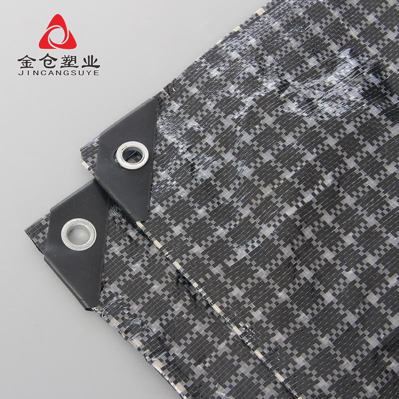 New material 160g black and white grid source factory thickened agricultural PE plastic anti-seepage water rain-proof sunscreen cloth tarpaulin